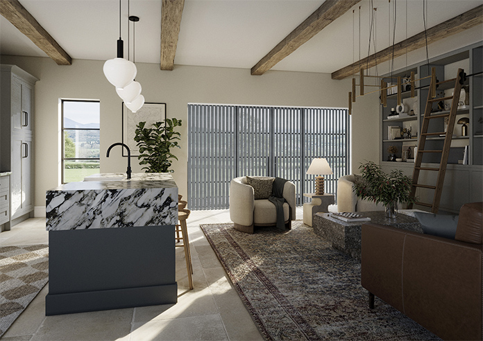 Flori Faux Suede (Blackout), Moody Grey - Vertical Blind - Image 6